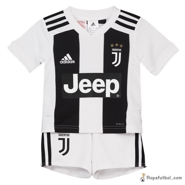 Camiseta Juventus Replica Primera Ropa Niños 2018/19 Blanco Negro